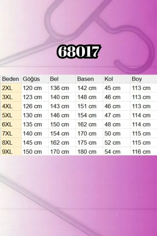 68017 Katta o'lchamli tik yoqali, yenglari rezinkali tunika - Qizil - 2