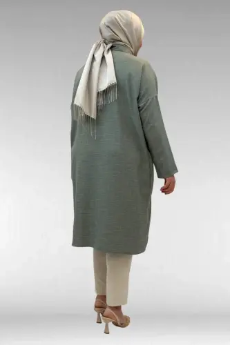 68018 Plus Size Drop Shoulder Shirt - Dark Green - 3