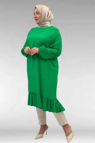 68033 Plus Size Frill Hem Moroccan Tunic - Benetton - 3