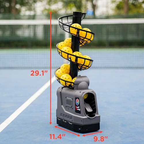 681PBH Pickleball Machine with Auto Swing, 3 Angles & 4 Speeds Adjustable, Portable Pickleball Launcher for Indoors & Outdoors Practice, Powered by Power Bank/Batteries/AC Power, for Beginners - 5