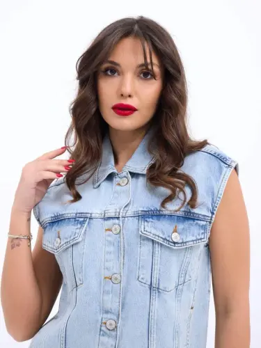 6822 DENIM VEST-LIGHT BLUE - 3