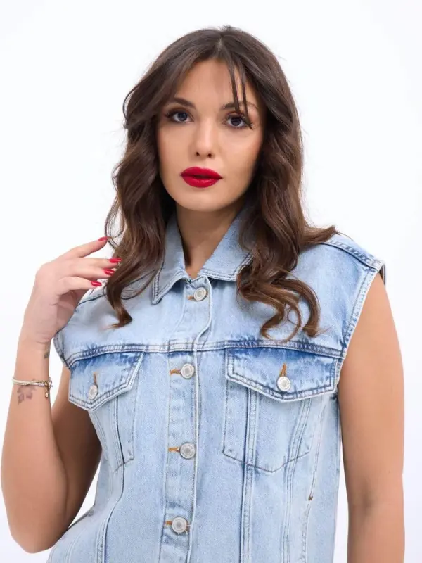 6822 DENIM VEST-LIGHT BLUE - 3