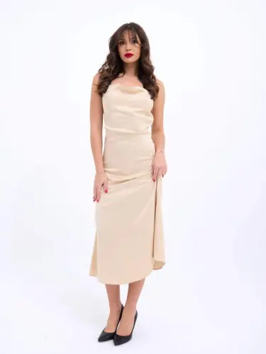 6840 DRESS-BEIGE - 1