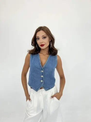 6887 DENIM VEST-BLUE - 1
