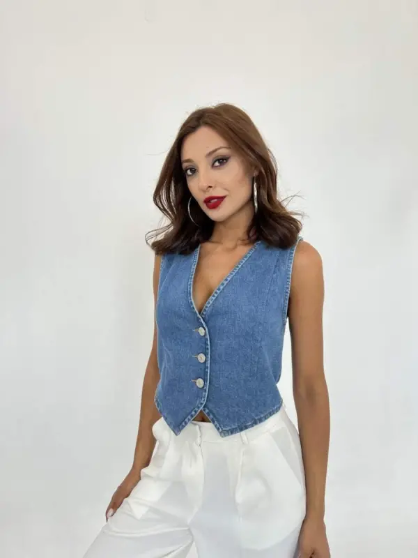 6887 DENIM VEST-BLUE - 3