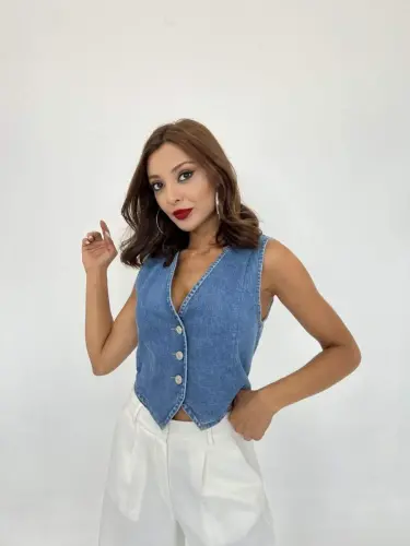 6887 DENIM VEST-BLUE - 4