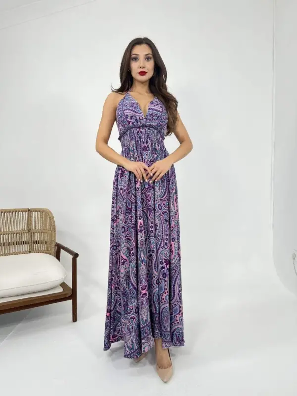 6959 DRESS-PURPLE - BÜYÜKBEDENIZ