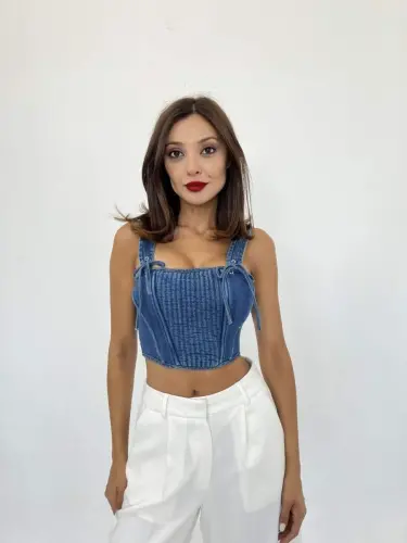 6987 KOT BLUZ-MAVİ - 1