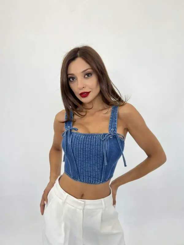 6987 KOT BLUZ-MAVİ - 4