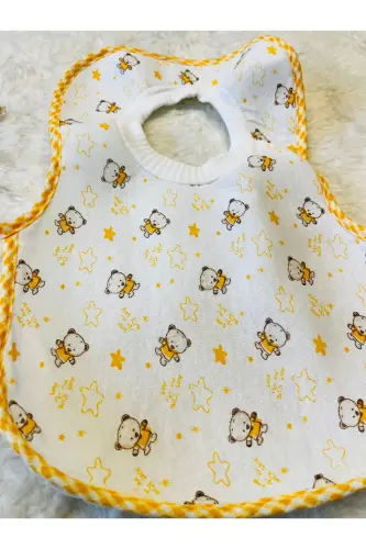 6’lı Ayıcıklı Sıvı Geçirmez Boyundan Geçmeli Kız Erkek Bebek Çocuk Büyük Önlük - 5