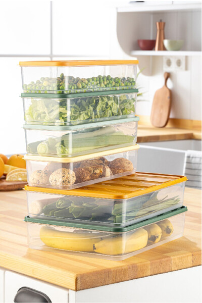 Plastik 6Lı B Buzdolabı Düzenleyici 2X (3,5 Litre) 4X(1,65 Litre) 6 Parça Çok Ren - 3