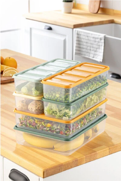 Plastik 6Lı B Buzdolabı Düzenleyici 2X (3,5 Litre) 4X(1,65 Litre) 6 Parça Çok Ren - VIENEV (1)