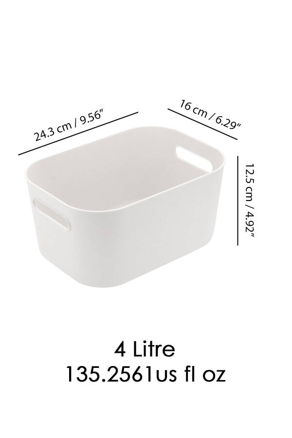 6'lı Buzdolabı Dolap Içi Düzenleyici Organizer Saklama Kabı Beyaz 6 x 4 Litre - 6