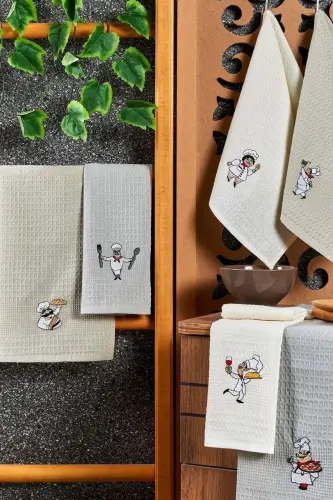 6'lı Mutfak Havlusu Aşçı Seti 40x60 - Gri - CASNACK (1)