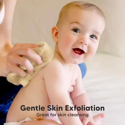 6-Pack Baby Washcloths - Soft Absorbent Viscose from Bamboo Wash Cloths for Babies, Kids, Toddlers, Infant, Newborn Bath Towels, Gentle on Sensitive Skin, 10x10 Reusable Face Towels (Khaki) - 3