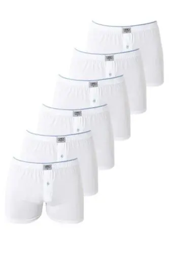 6-Pack White Men's Jersey Terry Waistband Boxer Brief 100% Cotton - BÜYÜKBEDENIZ (1)