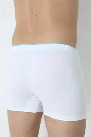 6'lı Paket Beyaz Erkek Penye Havlu Bel Boxer %100 Pamuk - 8