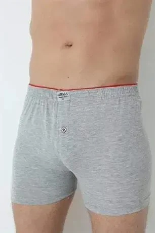 6'lı Paket Gri Erkek Penye Havlu Bel Boxer %100 Pamuk - 5