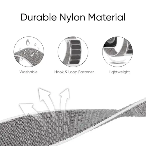 6 Pack Sport Nylon Loop Band Compatible with Apple Watch Bands 38mm 40mm 41mm 42mm 44mm 45mm 46mm 49mm for Women Men, Adjustable Breathable Braided Straps for iWatch Series 10/9/8/7/6/5/4/3/SE/Ultra 