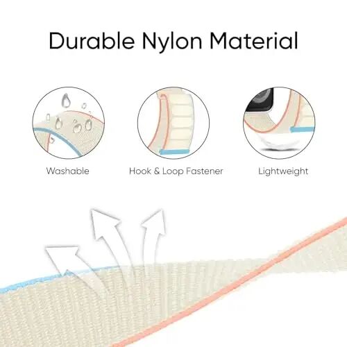 6'lı Paket Spor Naylon Döngü Kordonu, Apple Watch Kordonu 38mm 40mm 41mm 42mm 44mm 45mm 46mm 49mm ile Uyumlu Kadın Erkek için, Ayarlanabilir Nefes Alabilen Örgülü Kayışlar iWatch Serisi 11/10/9/8/7/6/5/4/3/SE/Ultra - HONEYSTRAPER