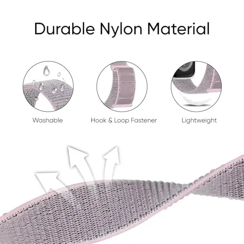 6 Pack Sport Nylon Loop Band Compatible with Apple Watch Bands 38mm 40mm 41mm 42mm 44mm 45mm 46mm 49mm for Women Men, Adjustable Breathable Braided Straps for iWatch Series 10/9/8/7/6/5/4/3/SE/Ultra 
