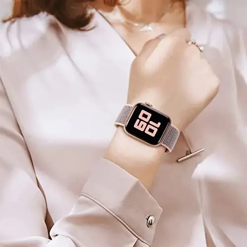 6 Pack Sport Nylon Loop Band Compatible with Apple Watch Band 38mm 40mm 41mm 42mm 44mm 45mm 46mm 49mm for Women Men, Adjustable Breathable Braided Straps for iWatch Series 11/10/9/8/7/6/5/4/3/SE/Ultra - 5