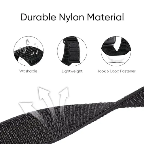 6 Pack Sport Nylon Loop Band Compatible with Apple Watch Band 38mm 40mm 41mm 42mm 44mm 45mm 46mm 49mm for Women Men, Adjustable Breathable Braided Straps for iWatch Series 11/10/9/8/7/6/5/4/3/SE/Ultra - 2