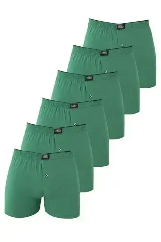 6'lı Paket Yeşil Erkek Penye Havlu Bel Boxer %100 Pamuk - BÜYÜKBEDENIZ (1)