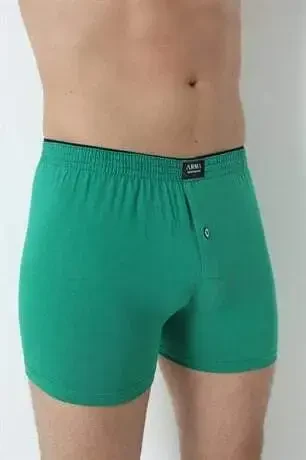6'lı Paket Yeşil Erkek Penye Havlu Bel Boxer %100 Pamuk - 6