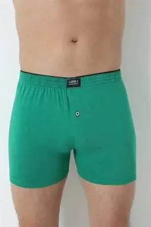 6'lı Paket Yeşil Erkek Penye Havlu Bel Boxer %100 Pamuk - 7