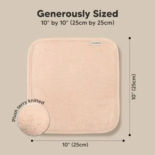 6-Pack Soft Baby Washcloths, Viscose from Bamboo - Kids, Newborn Bath Towels, Infant Shower, Toddler Reusable Face Towel, Gentle on Skin, Face Wash Cloths for Babies, 10x10 (Peachy) - 4