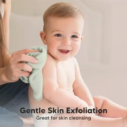 6'lı Paket Yumuşak Bebek Yıkama Bezleri, Bambu Viskon - Çocuklar, Yeni Doğan Banyo Havluları, Bebek Duşu, Küçük Çocuk Yeniden Kullanılabilir Yüz Havlusu, Cilde Nazik, Bebekler için Yüz Yıkama Bezleri, 10x10 (Güvercin) - 3