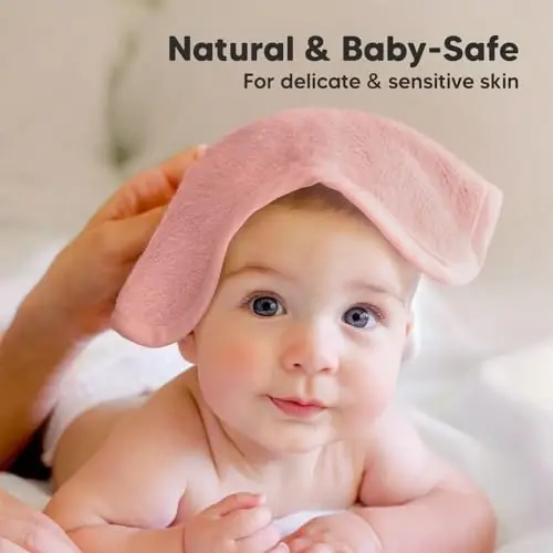 6-Pack Soft Baby Washcloths, Viscose from Bamboo - Kids, Newborn Bath Towels, Infant Shower, Toddler Reusable Face Towel, Gentle on Skin, Face Wash Cloths for Babies, 10x10 (Rosy) - 5