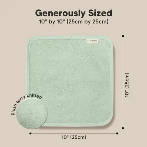 6-Pack Baby Washcloths - Soft Absorbent Viscose from Bamboo Wash Cloths for Babies, Kids, Toddlers, Infant, Newborn Bath Towels, Gentle on Sensitive Skin, 10x10 Reusable Face Towels (Mellow) - 4