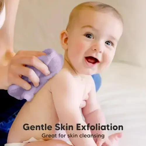 6-Pack Baby Washcloths - Soft Absorbent Viscose from Bamboo Wash Cloths for Babies, Kids, Toddlers, Infant, Newborn Bath Towels, Gentle on Sensitive Skin, 10x10 Reusable Face Towels (Soft Lilac) - 3