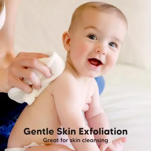 6-Pack Baby Washcloths - Soft Absorbent Viscose from Bamboo Wash Cloths for Babies, Kids, Toddlers, Infant, Newborn Bath Towels, Gentle on Sensitive Skin, 10x10 Reusable Face Towels (White/Stone) - 3