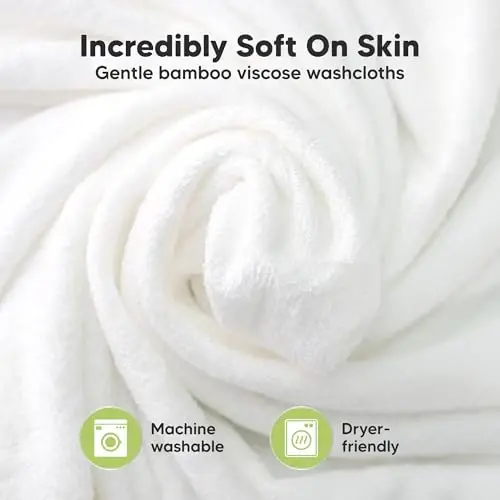 6-Pack Baby Washcloths - Soft Absorbent Viscose from Bamboo Wash Cloths for Babies, Kids, Toddlers, Infant, Newborn Bath Towels, Gentle on Sensitive Skin, 10x10 Reusable Face Towels (Stone) - 2