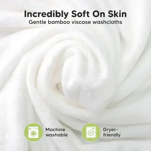 6-Pack Soft Baby Washcloths, Viscose from Bamboo - Kids, Newborn Bath Towels, Infant Shower, Toddler Reusable Face Towel, Gentle on Skin, Face Wash Cloths for Babies, 10x10 (Stone) - MODAZONE (1)