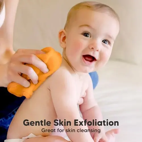 6-Pack Baby Washcloths - Soft Absorbent Viscose from Bamboo Wash Cloths for Babies, Kids, Toddlers, Infant, Newborn Bath Towels, Gentle on Sensitive Skin, 10x10 Reusable Face Towels (Carrot) - 3