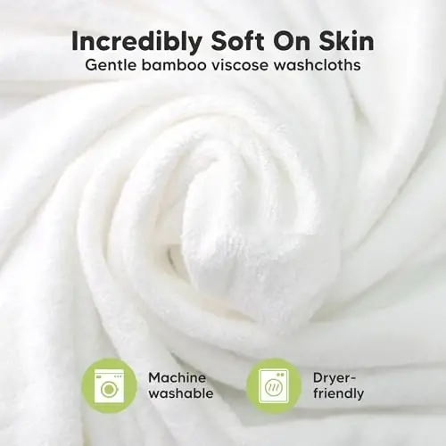 6-Pack Baby Washcloths - Soft Absorbent Viscose from Bamboo Wash Cloths for Babies, Kids, Toddlers, Infant, Newborn Bath Towels, Gentle on Sensitive Skin, 10x10 Reusable Face Towels (Meadow Green) - 2