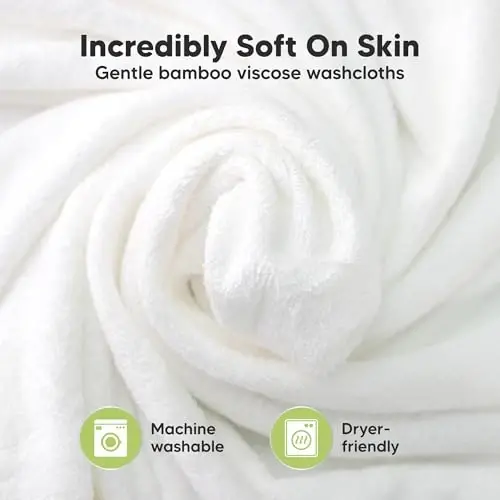 6-Pack Baby Washcloths - Soft Absorbent Viscose from Bamboo Wash Cloths for Babies, Kids, Toddlers, Infant, Newborn Bath Towels, Gentle on Sensitive Skin, 10x10 Reusable Face Towels (Hills) - 2