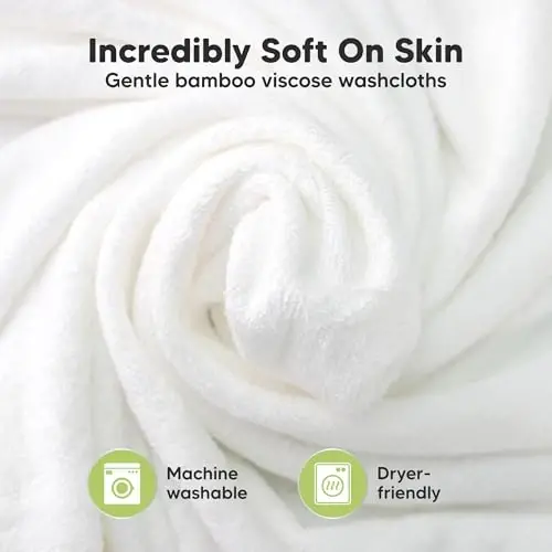 6-Pack Baby Washcloths - Soft Absorbent Viscose from Bamboo Wash Cloths for Babies, Kids, Toddlers, Infant, Newborn Bath Towels, Gentle on Sensitive Skin, 10x10 Reusable Face Towels(Earth Brown) - 2