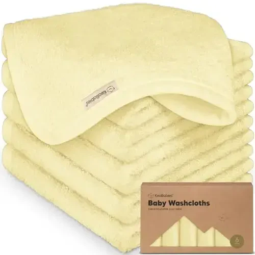 6-Pack Soft Baby Washcloths, Viscose from Bamboo - Kids, Newborn Bath Towels, Infant Shower, Toddler Reusable Face Towel, Gentle on Skin, Face Wash Cloths for Babies, 10x10 (Sunshine) 
