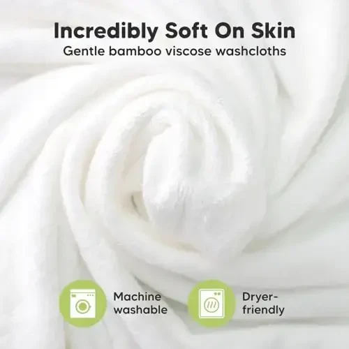 6-Pack Soft Baby Washcloths, Viscose from Bamboo - Kids, Newborn Bath Towels, Infant Shower, Toddler Reusable Face Towel, Gentle on Skin, Face Wash Cloths for Babies, 10x10 (Sunshine) - 2