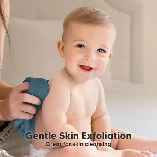 6-Pack Baby Washcloths - Soft Absorbent Viscose from Bamboo Wash Cloths for Babies, Kids, Toddlers, Infant, Newborn Bath Towels,Gentle on Sensitive Skin,10x10 Reusable Face Towels(Navy Blue) - 3