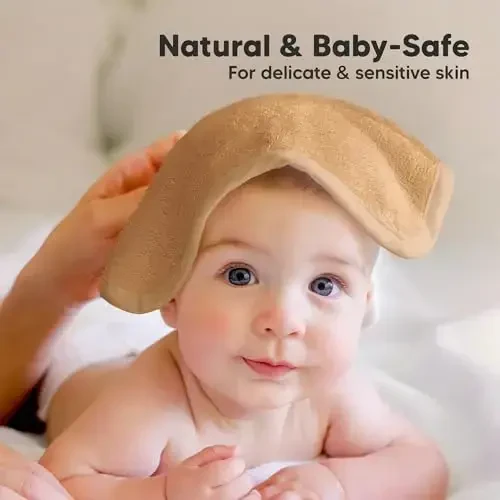 6-Pack Baby Washcloths - Soft Absorbent Viscose from Bamboo Wash Cloths for Babies, Kids, Toddlers, Infant, Newborn Bath Towels, Gentle on Sensitive Skin, 10x10 Reusable Face Towels (Toast) - 5