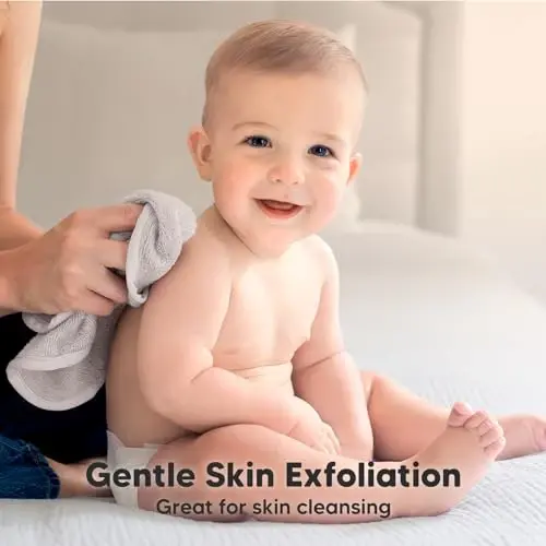 6-Pack Baby Washcloths - Soft Absorbent Viscose from Bamboo Wash Cloths for Babies, Kids, Toddlers, Infant, Newborn Bath Towels,Gentle on Sensitive Skin,10x10 Reusable Face Towels(Heather) - 3