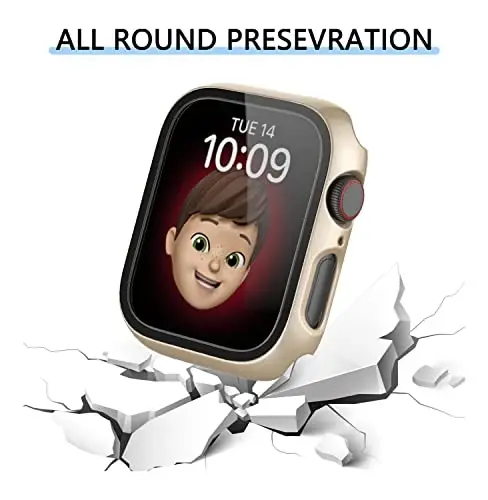 6 Pack Hard PC Case with Tempered Glass Screen Protector 44mm for Apple Watch SE 3/SE(2nd) Series 6/SE/5/4,Rontion Ultra-Thin Scratch Resistant Full Protective Bumper Cover for iWatch 44mm Accessorie - 2