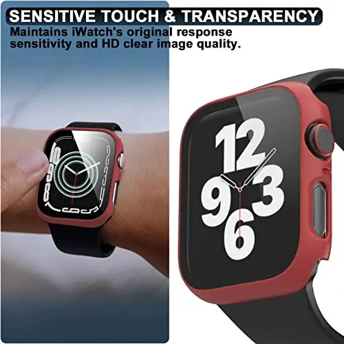 6 Pack Hard PC Case with Tempered Glass Screen Protector 44mm for Apple Watch SE 3/SE(2nd) Series 6/SE/5/4,Rontion Ultra-Thin Scratch Resistant Full Protective Bumper Cover for iWatch 44mm Accessorie - 3