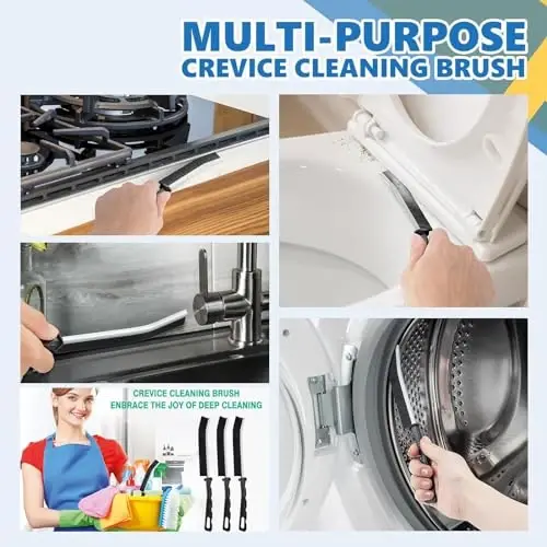6Pcs Hard Bristle Crevice Cleaning Brush-Thin Gap Cleaning Brush, Small Cleaning Brush, Grout Brush, Kitchen Brush, Cleaning Tools for Toilet, Bathroom, Home, Bathtub, Sink, Household, Window - 3